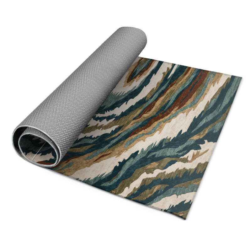 Nature Black Indoor and Outdoor Area Rug, Rectangle 3' x 5'