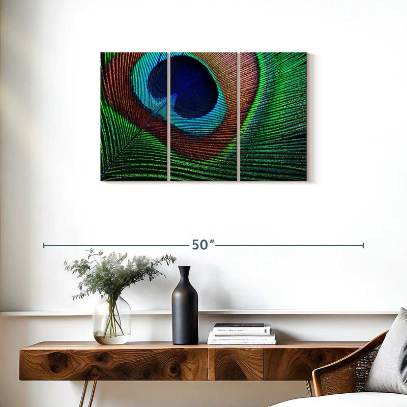 Brampt Fine Peacock Feather, 20" H x 33" W
