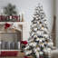 Arbre de Noël à flocage automatique 5/6/7 / 8Ft en PVC avec lumières DEL blanc chaud-1547098056