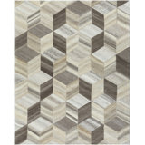 Mountain Wool Geometric Area Rug in Butter/Khaki