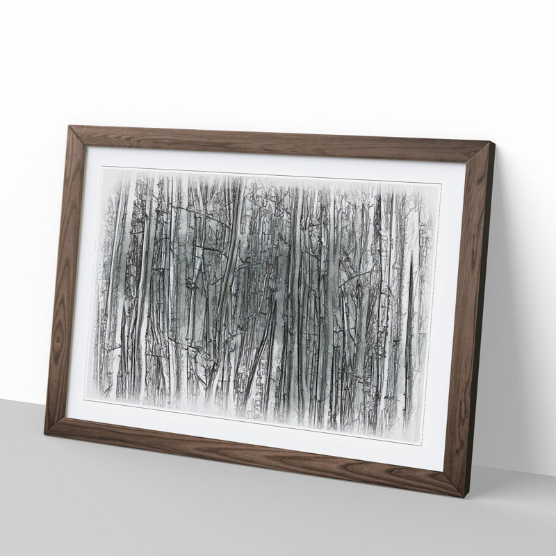 Forest Woodland - Picture Frame Drawing, 36cm H x 48cm W x 2cm D, Walnut
