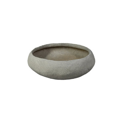 Bol bas brut en poly-pierre naturelle Millwood Pines pour plantes grasses et arrangements floraux - parfait pour l'intérieur et l'extérieur, Ikebana, petit
