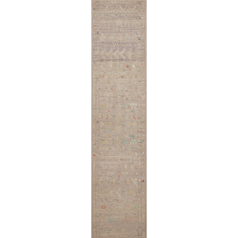 Tapis de couloir à motif tribal moderne 3 pi x 13 pi 2 po Nazmiyal Collection