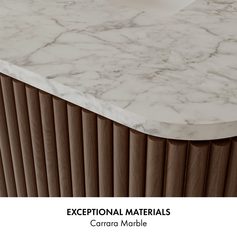 Kensington 48" Bathroom Vanity in Fluted Birch, Brown Reeded Birch