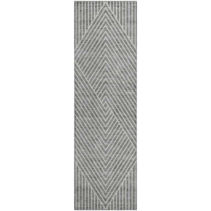 Premium Machine Washable Prisco Gray Rug, Runner 2'3" x 7'6"