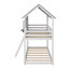 Lit superposé simple au-dessus d'un lit simple en bois-603584183