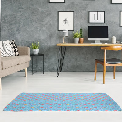 Tapis bleu baleines