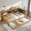 Lit de jour moderne avec lit gigogne, armoires de rangement et ports USB-1891771552