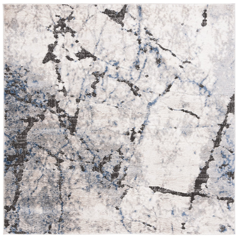 Dietram Performance Abstract Rug, Square 6'7"