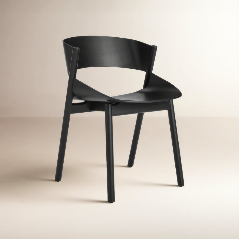 Port Upholstered Dining Chair, Black on Ash