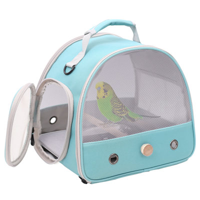 Portable Vented Mesh Windows Small Bird Travel Carrier Cage, 1-lb bag, Green