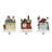 6"H Set of 3 Lighted Resin  House Stocking Holder