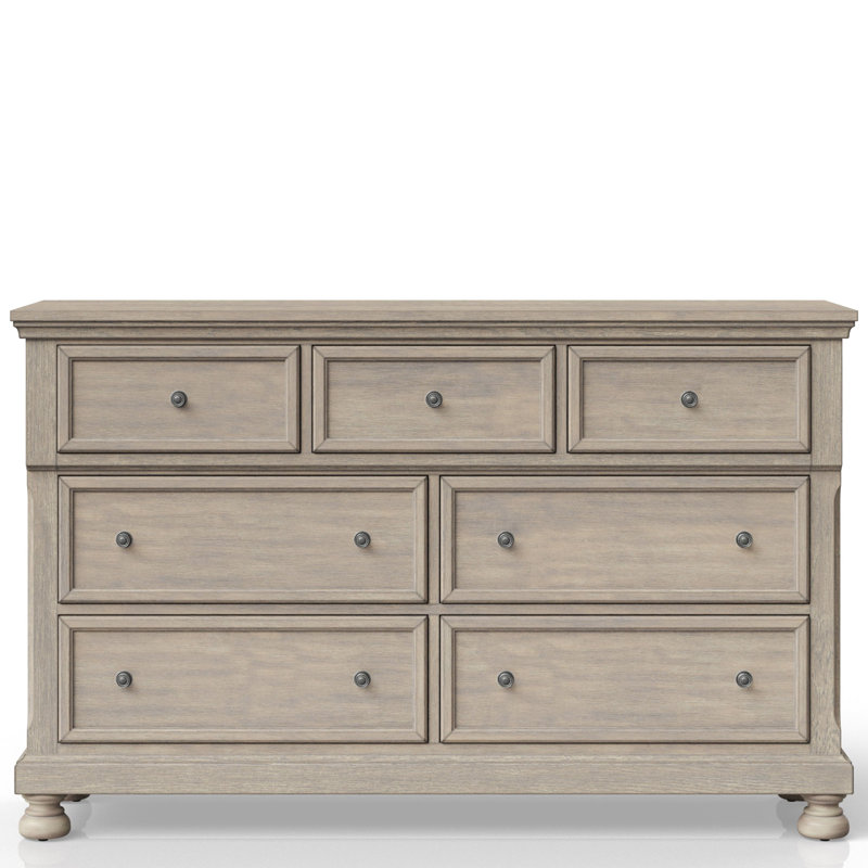 Commode sept tiroirs gris antique