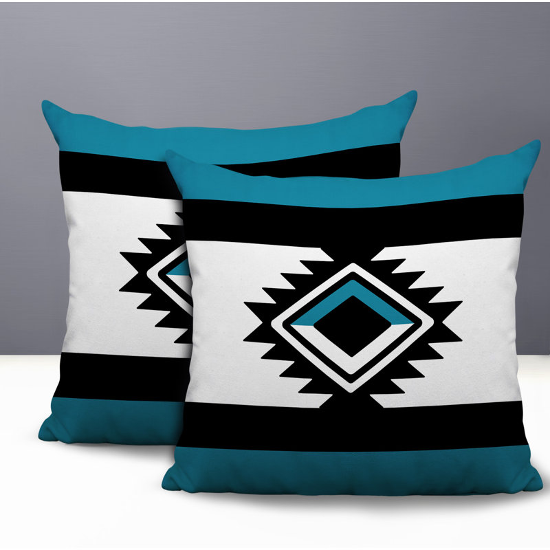 Ensemble de coussins réversibles pour l'intérieur et l'extérieur Tuva, 18 x 18, Turquoise