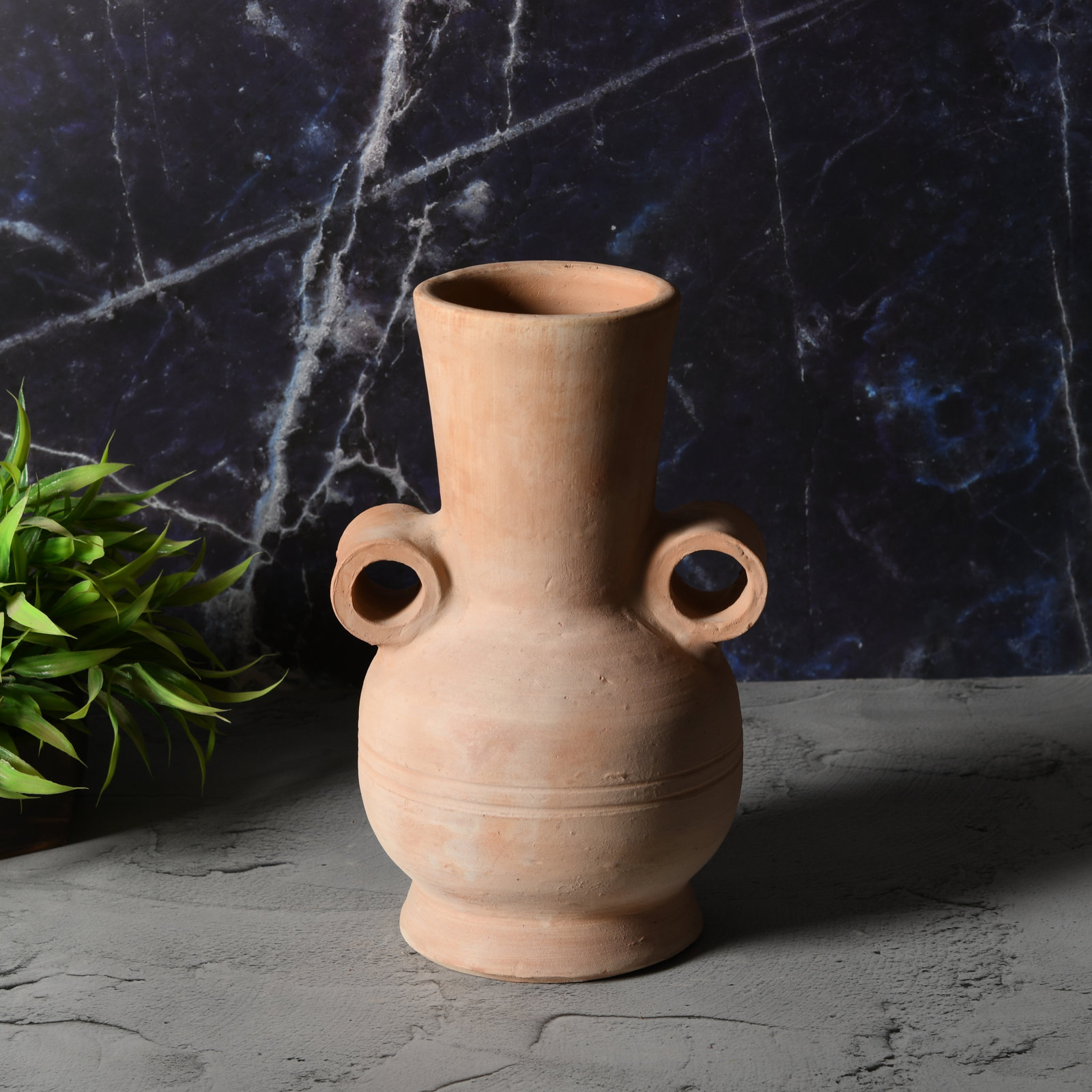 Terracotta Vase Dia 8.25" X 15"H, 15" H x 8.25" W x 8.25" D