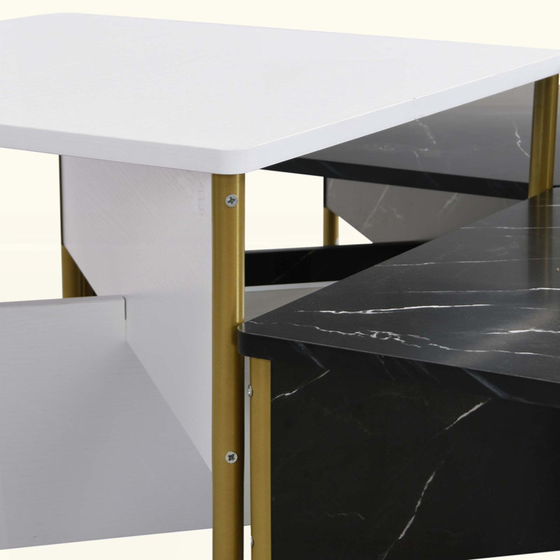 Ensemble de 4 tables basses Modern Modern, Noir / blanc