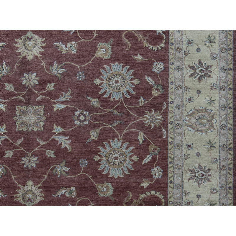 Tapis ivoire noué à la main de haute qualité
