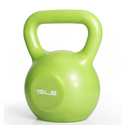 15lbs Kettlebell Set, Strength Training Kettlebells Weight Set for Women, Vinyl Coated Kettle Bell for Home Gym Workout Weight Lifting Equipment, Comfortable Grip Wide Handle Weights