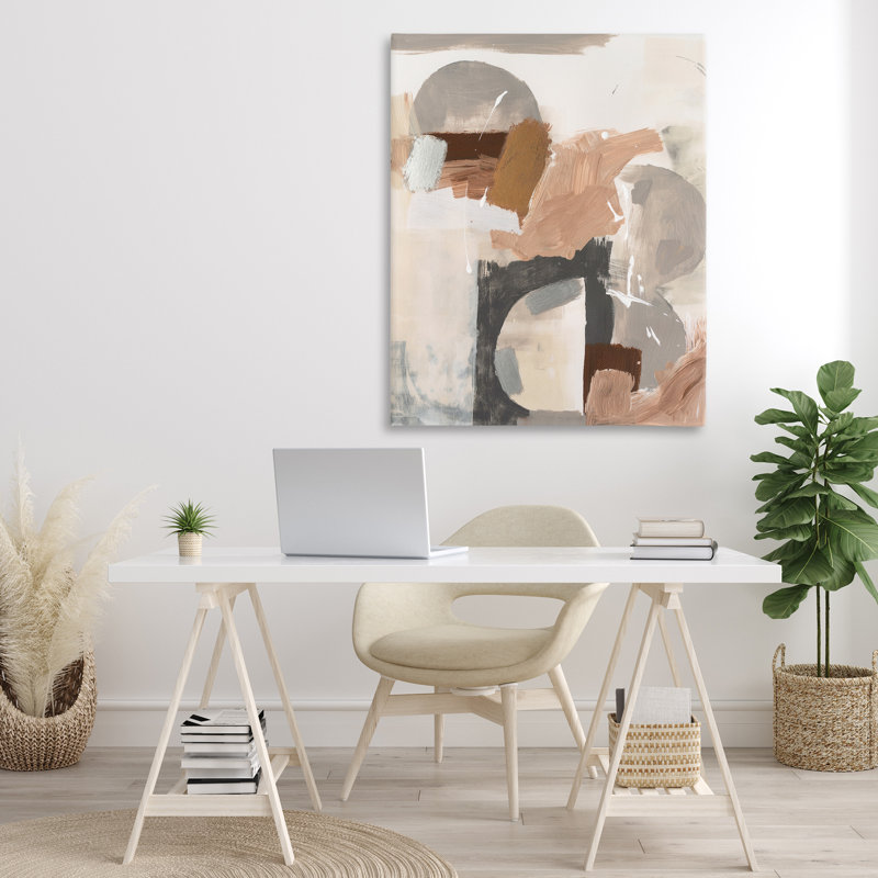 Art mural abstrait sur toile "Expressive Desert" par Victoria Barnes, H 48 po x l 36 po