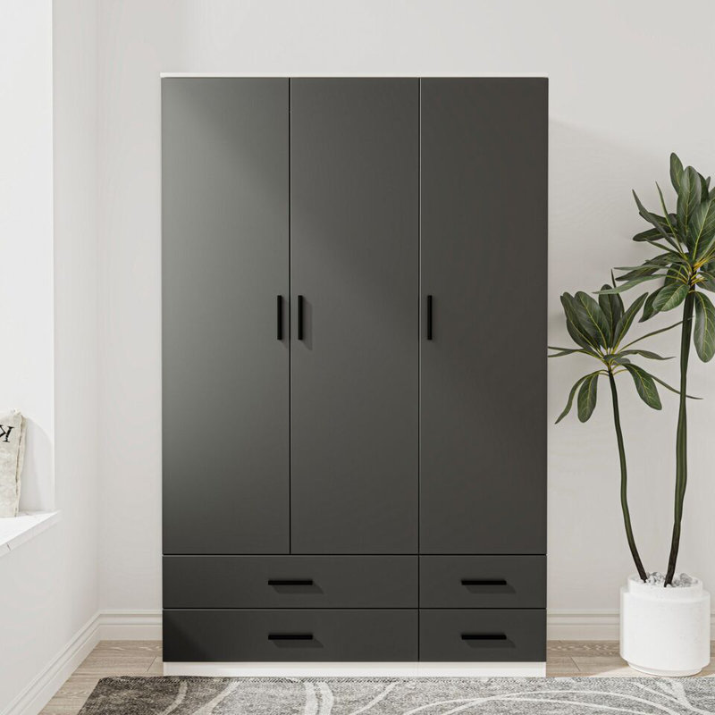 Retonia Manufactured Wood Wardrobe, White/Black