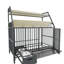 Et cage en fer avec rangement - beige et noir, 49,79 po Hauteur, 23,62 po de largeur, 36,25 po de profondeur, avec espace et pratique, H, l, P-1661025673-1661025670