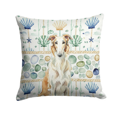 Borzoi Coastal Sea Glass Throw Pillow