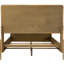 Grand lit à panneau avec sable délavé et canne naturelle - lit de chambre en métal et bois massif, ambiance côtière, design Mid-Century, lignes épurées, pieds fuselés