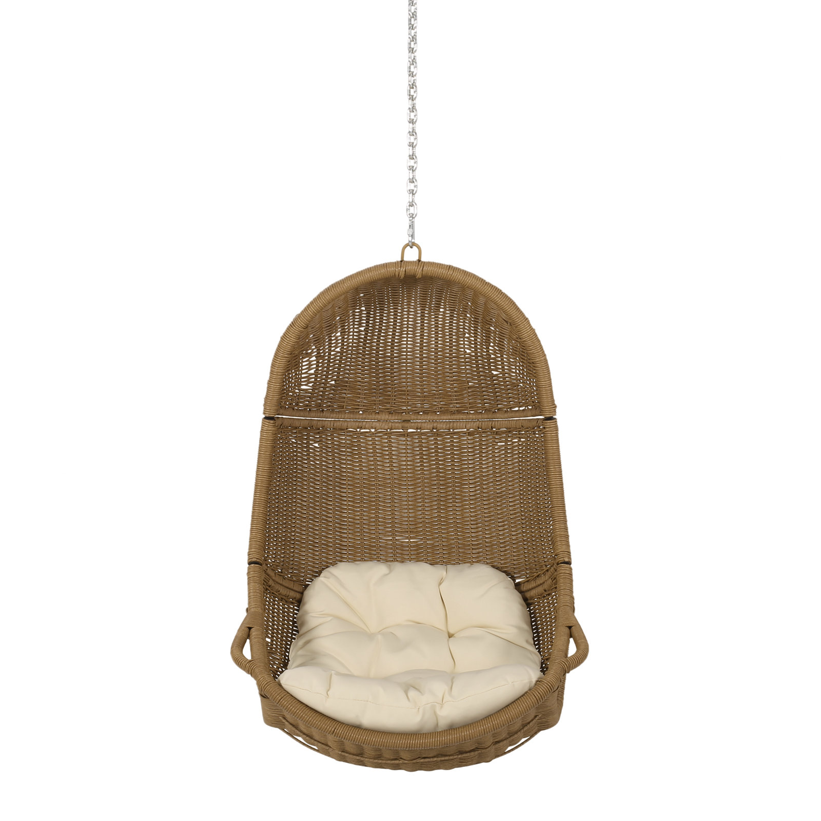 Santiago Rattan Outdoor Swing Chair, Beige