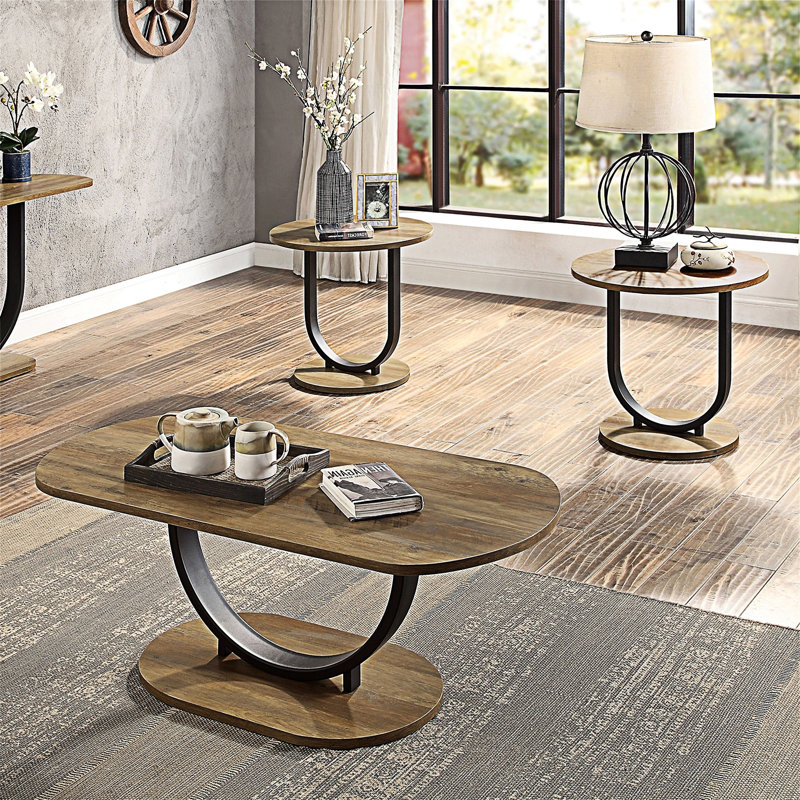 Coffee Table Set Oval Coffee Table X Round End Table