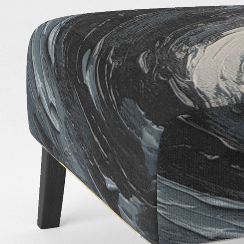 Fauteuil de chambre rembourré moderne doré et noir avec spirales vibrantes dorées et noires