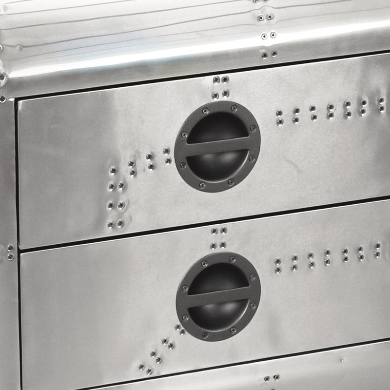 Aluminum 2-Drawer End Table