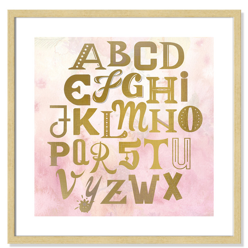 Abc Pink ', impression sur papier, Encadré de boîte champagne clair, H 8 po x l 8 po x P 1,18 po
