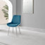 Sandy Classic Wood Effect & Metal Dining Table Set with 6 Luxury Velvet Dining Chairs-115064067