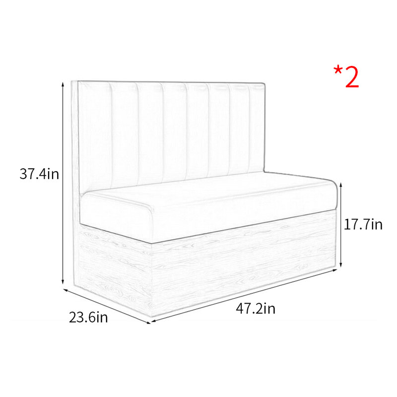 Banc rembourré Nordic Modern Leisure, Bleu sarcelle