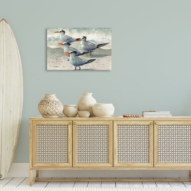 «Birds on Sandy Beach» par Christine Reichow, H 20 po x l 30 po x P 1,5 po