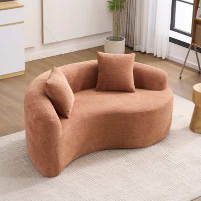 Canapé modulaire en chenille désossée LY-042 Boneless: à double profondeur (21,3 po et 26,8 po), sans assemblage, compact pour les petits espaces, 300 lb, L 66,9 po