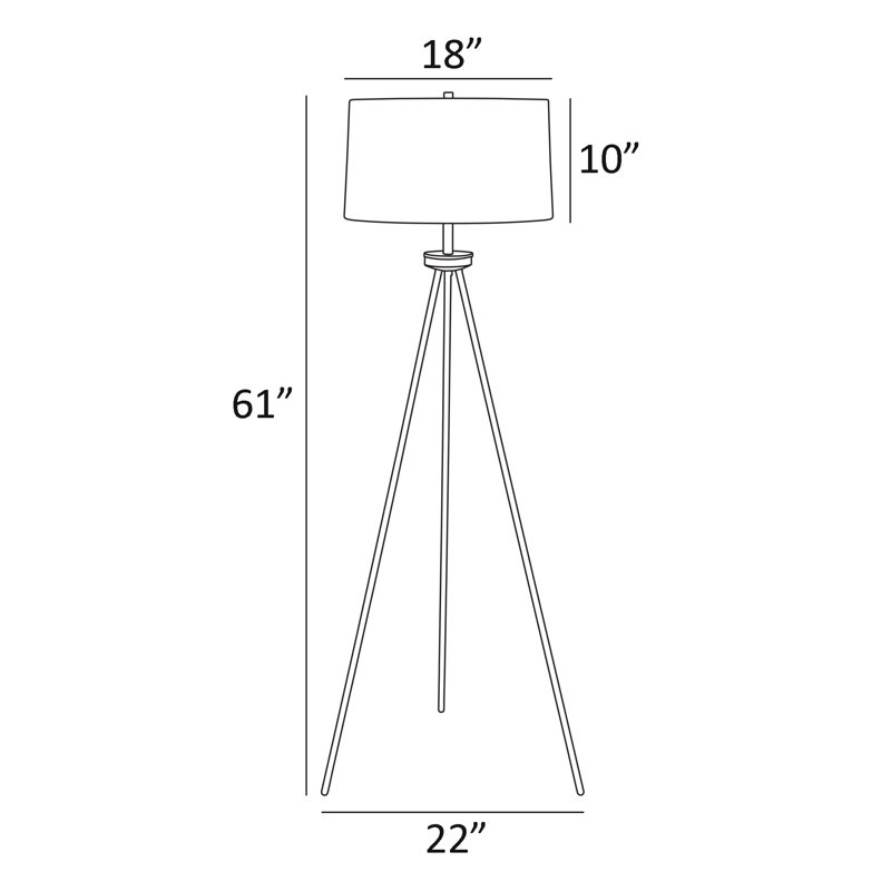Altraud Tripod Floor & Table Lamp Set, Black/Antique Brass