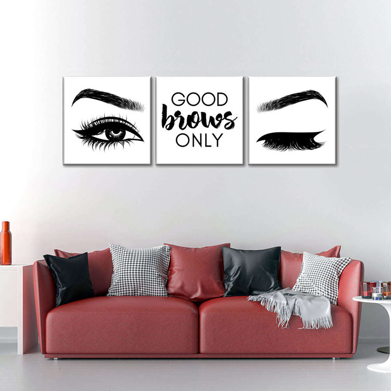 Ensemble de 3 pièces sur Good Good seulement sur toile, H 12 po x l 38 po x P 1,25 po
