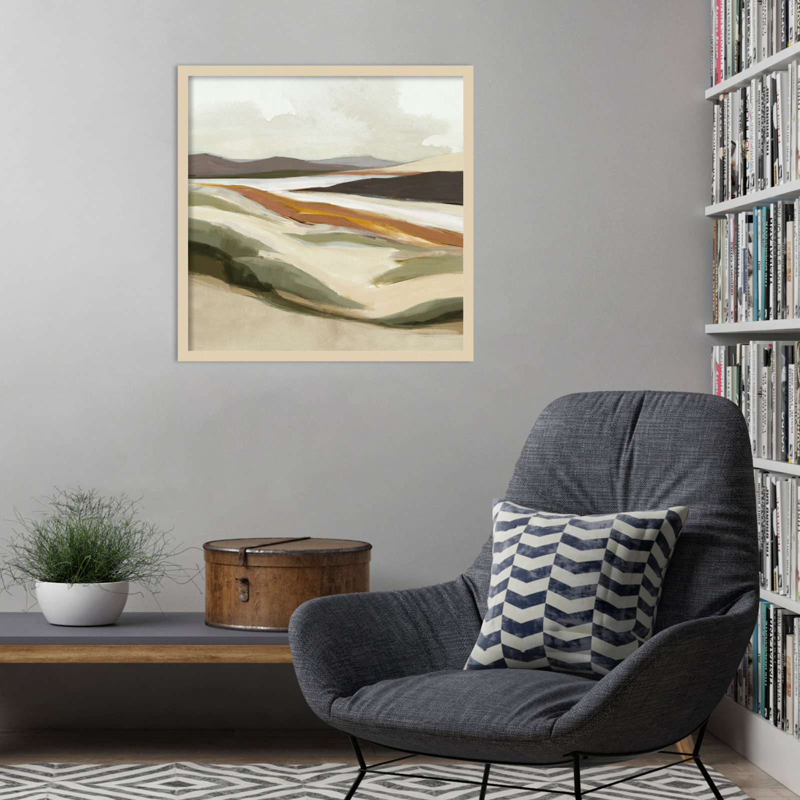 Fast Land Print by Jacob q, Brown, 25" H x 25" W