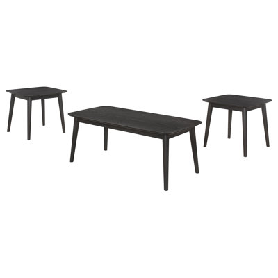 Bivens Black 3-Piece Rectangular Coffee Table Set