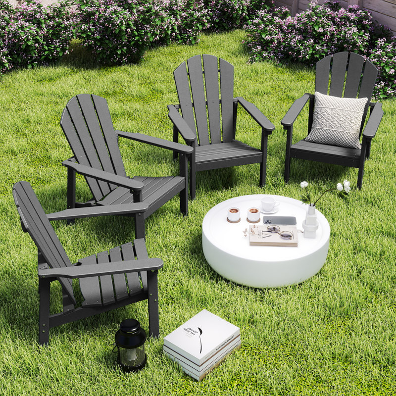 Abdinour Outdoor Adirondack Set, Gray