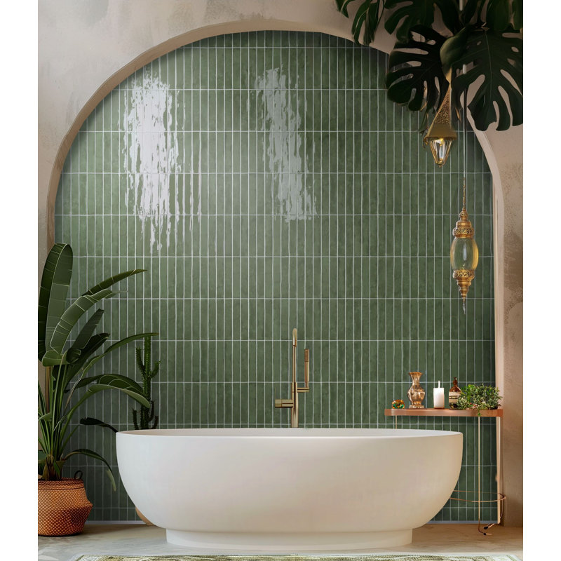 San Remo Subway Tile 2"x10" Polish, Emerald 