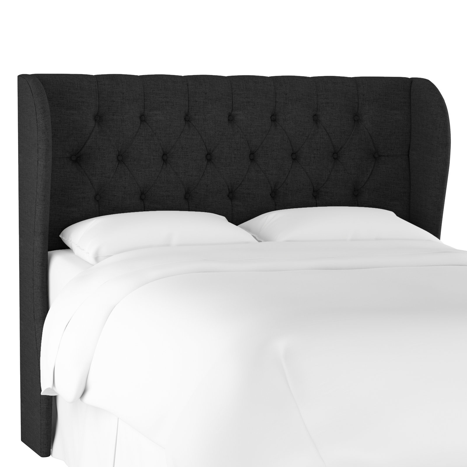 Tomey Pine Headboard, Full, Classic Linen Black