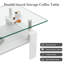 Rectangle Coffee Table, Tempered Glass Tabletop With MDF Layer, Modern Table For Living Room, Transparent Glass-1081972295