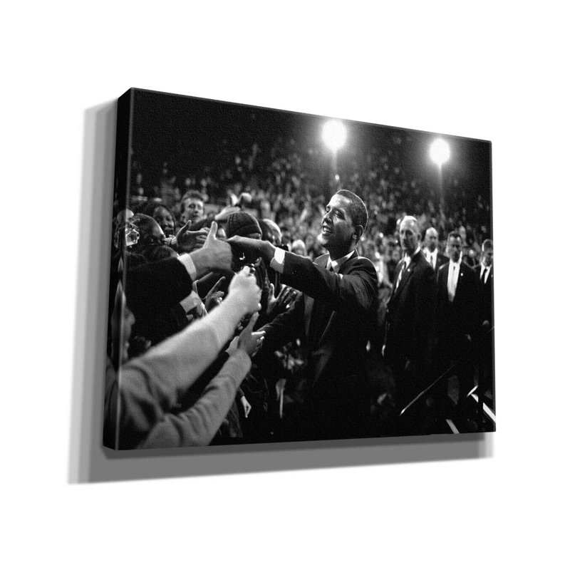 «Barack Obama at Campaign Rally» par Brooks Kraft, art mural sur toile, H 26 po x l 34 po x P 1,5 po