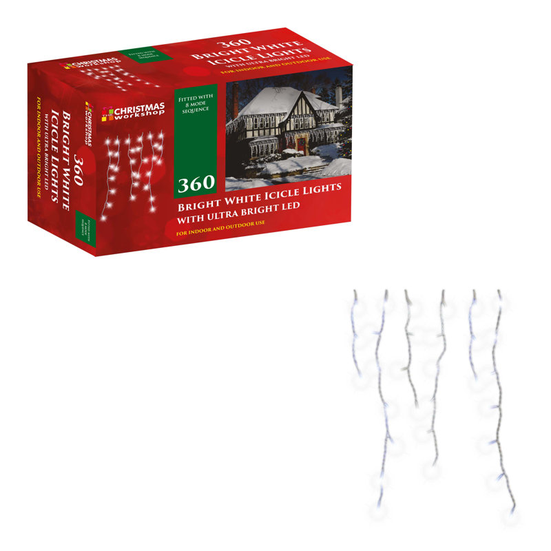LED Twinkle Indoor / Outdoor Icicle Lights, White