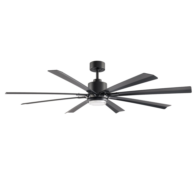 Size Matters 8-Blade Smart Ceiling Fan, 84", No, Matte Black