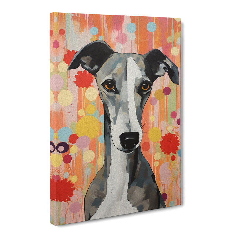 Whippet Colour Field No.2 - Wrapped Canvas, 76cm H x 50cm W x 3cm D