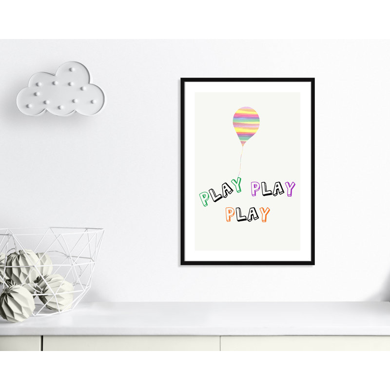 Play Play Play, impression sur papier, H 34,5 po x l 24,5 po x P 1,18 po, Encadré de boîte noir