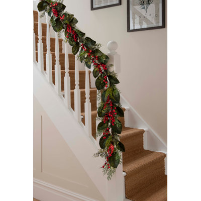 MAGNOLIA 183 cm in. Lighted Fresh Faux Artificial Mixed Assortment Garland